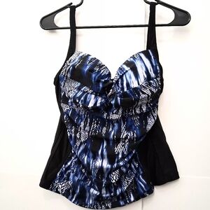 🩱MAZU SWIM Ocean Blue Tankini Top Size 12